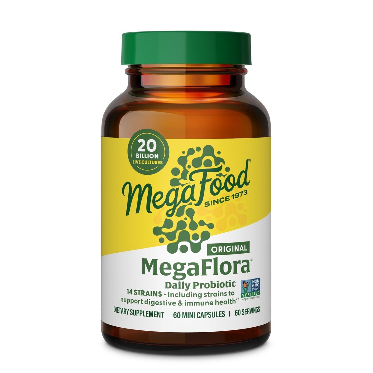 Megafood, Megaflora, Daily Probiotic, 60 Mini Capsules UPC 051494102046 | HiLife Vitamins